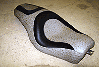 Black Leather/Grey Ostrich